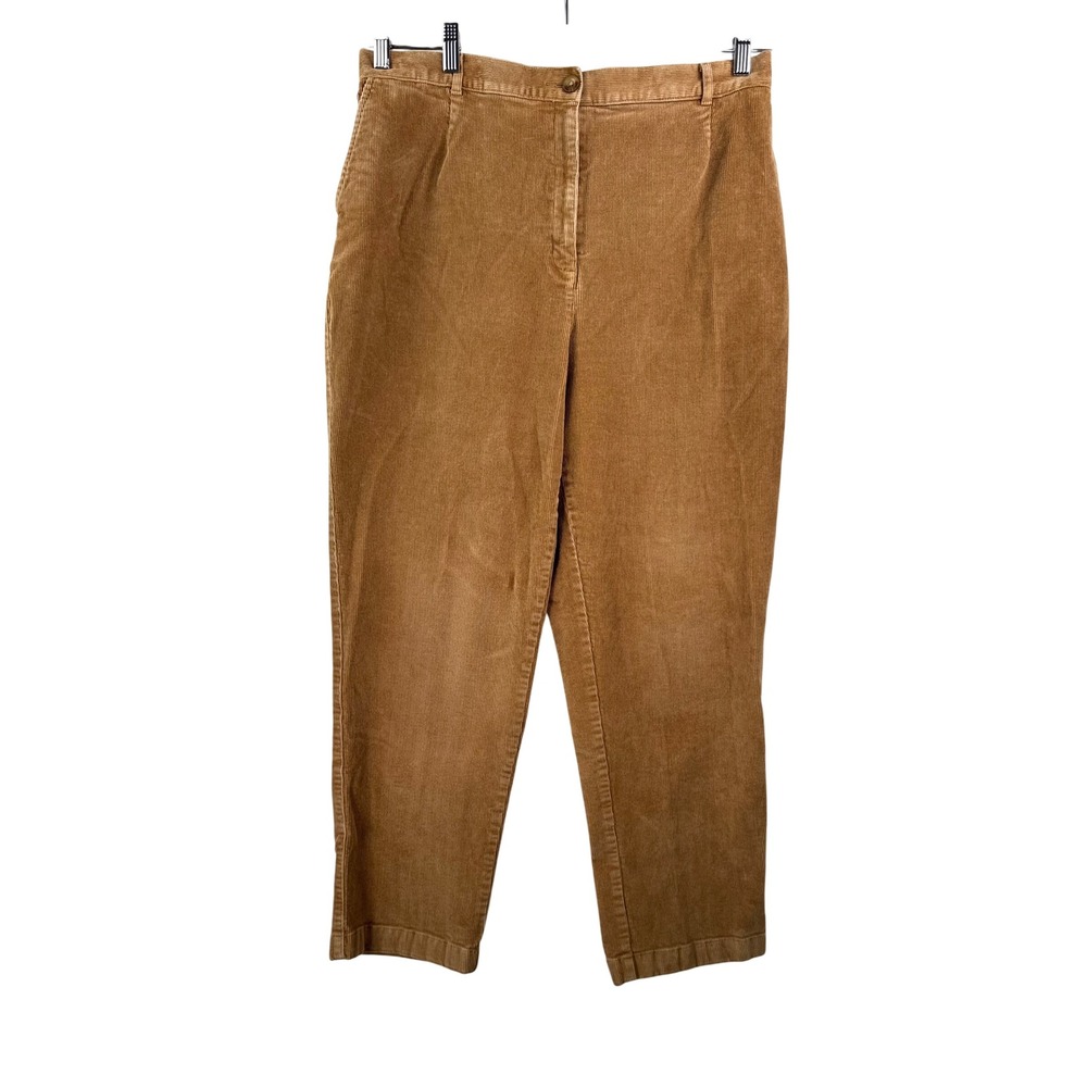 L.L. Bean Corduroy Pants sz 18 Brown High Rise Straight Leg academia preppy
